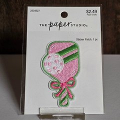 The Paper Studio Green and Pink Pickleball Sticker Patch 1 pc