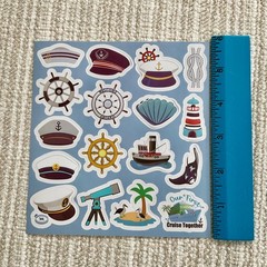 34 Nautical Cruise Ship Stickers 1.4” Vacation Ocean Travel Marine Adventure