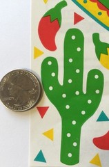 SOUTHWEST Stickers(20pc)Frances Meyer•Sombrero•Cactus•Hot Peppers•Mexico•Red•