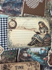Alice in Wonderland Junk Journal Kit Ephemera Bundle 106 Pc Tags Papers Crafts