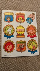 Vintage Stickers Dennison Lot Of 2 Sheets Emergency Vehicles, Rewards/ Badges