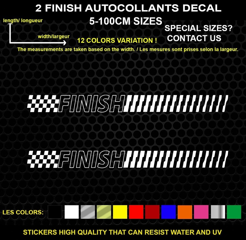 2 Finish Decorative Stickers – Vehicles & Accessories, 2 Piece Set