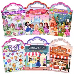 6 Set (260pcs) Puffy Sticker Books Activity for Girls, Reusable Stickers Book…