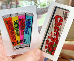 Vintage 80s Sticker Lot: Puffy Tootsie Roll Candy Stickers, Used Restored READ