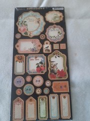 Graphic 45 Time to Flourish Collection Friend Chipboard Tags Buttons Accents