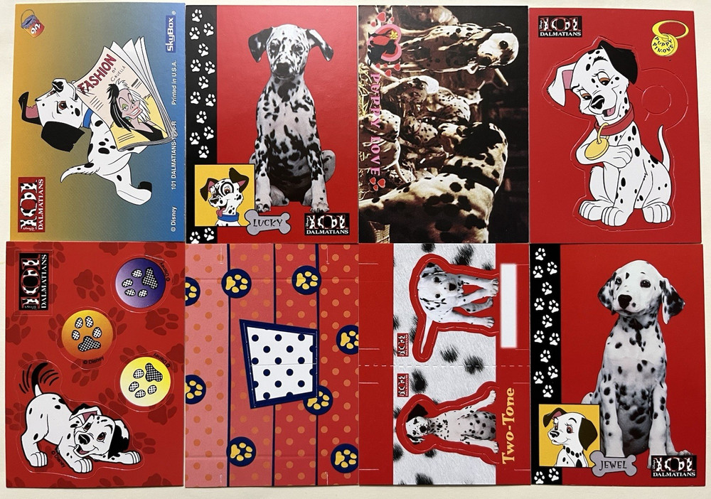 Disney 101 Dalmatians Multicolor Stickers, 1996 SkyBox Trading Cards