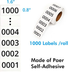 Consecutive Numbered Stickers, 1.6 X 0.8 Inch Inventory Labels, Number Stickers