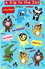 4 Sheets AT The ZOO Scrapbook Stickers! Animals Lion Monkey Alligator
