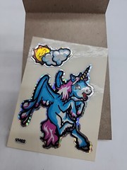 Rare Vintage 80’s Decal Specialties BJ Prism Baby Unicorn Vending Sticker VH102