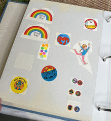 Vintage Sticker Collection Binder Fair Condition Holographic 80s 90s Nostalgia