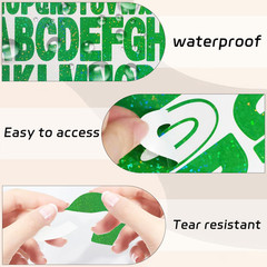 Letter Stickers,2 Inch+1 Inch Green Alphabet Sticker,Self Adhesive Vinyl for Cra