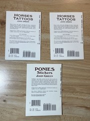 Ponies Stickers & Horses Tattoos 2003 by John Green Dover Lot of 3 NOS