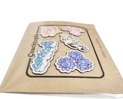 Coachtopia Sticker Set in Leather 5 Piece Cloud Multi Adhesive New in Package