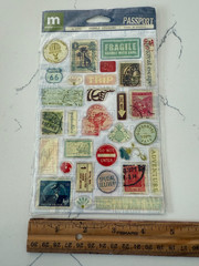 Making Memories Pebble Stickers Passport 30PC Misc Phrases Misc Sizes Scrapbook
