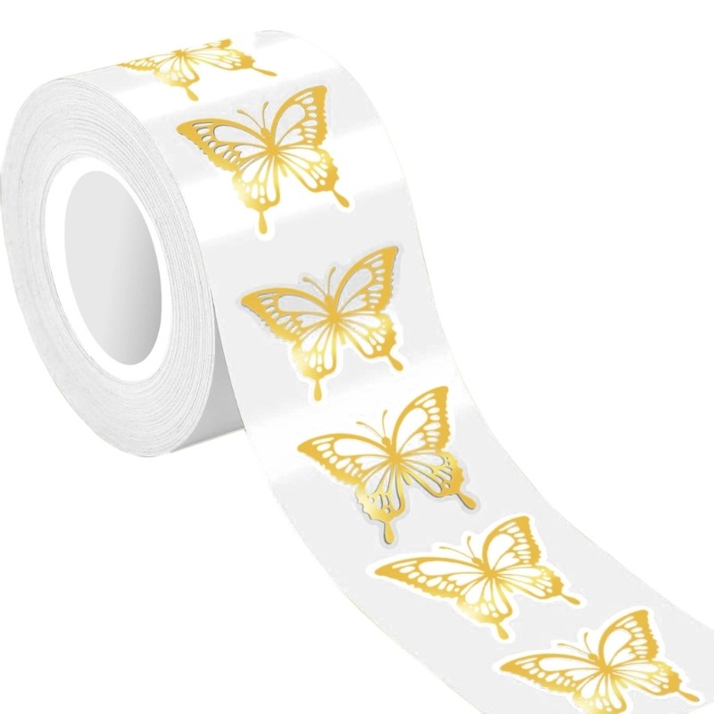 Golden Butterfly Sticker For Glass Plastic Metal Surfaces Students Teachers Use