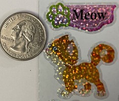 CATS MEOW Prismatic Stickers (11pcs)2.5”x 5” Kitten•Mouse•Paw Print•Felines•￼