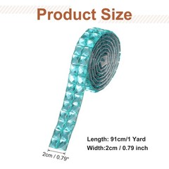 Crystal Adhesive Tape 0.79×1 Yard, Lake Blue for Decorations