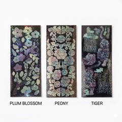 MUZ:S K-Heritage Holographic Mother of Pearl Sticker Set – Plum Peony Tiger