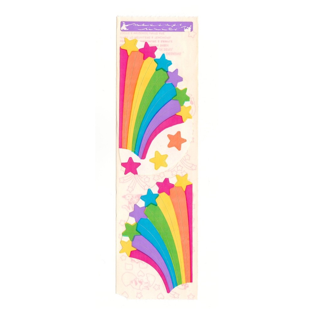 Message Units Sticker Strip Rainbow Stars Cardesign Vintage 1982 Stickers