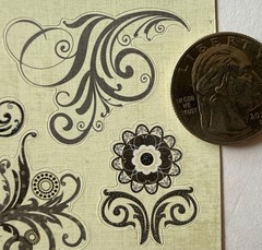 FLORAL SWIRL Glitter Stickers (16pc)Garden•Blooming•Leaves •Circles•Card Making•