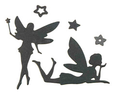 MONSTER LOT! FAIRY HOUSES & FAIRIES SILHOUETTE DIE CUT/ CUTS, 26pcs of CLIPART