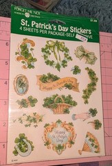 Vintage American Greetings Stickers St Patrick’s Day Clovers Shamrocks 4 Sheets