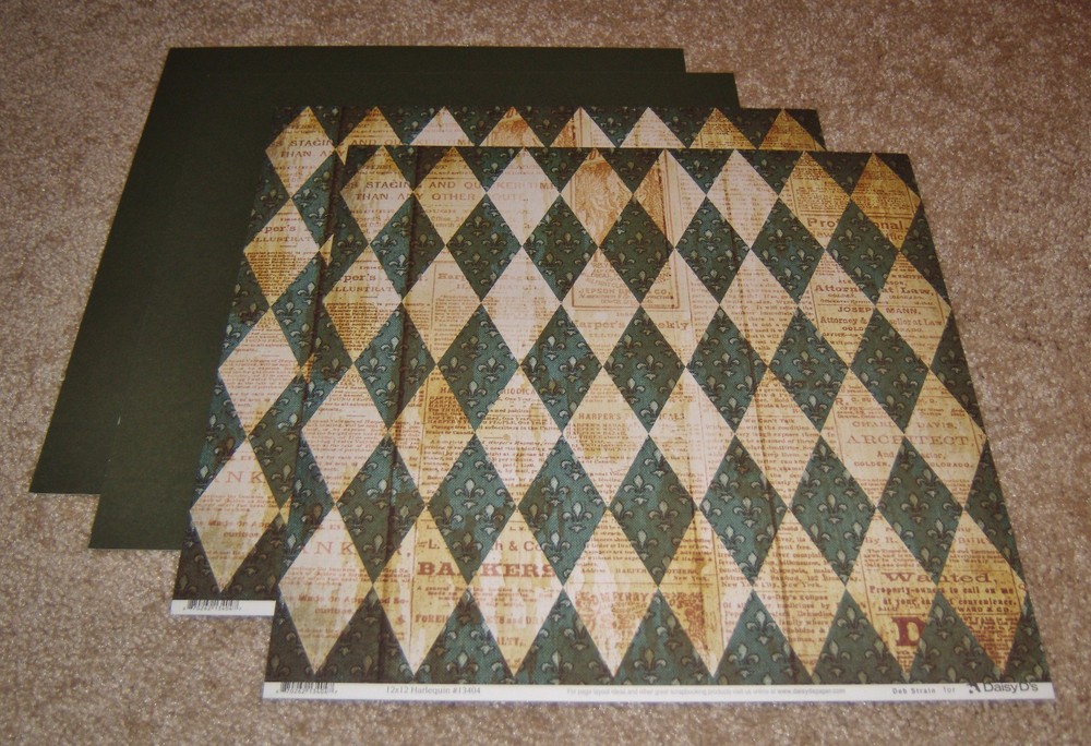 Daisy D’s Vintage Double Sided 12×12 Scrapbook Papers(4) ~ Harlequin