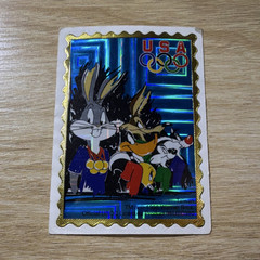 Looney Tunes Foiled Multicolor Cartoon Characters USA Olympics Sticker 1996
