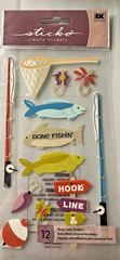 8 Assorted Sealed Packages of Crafting Stickers Baseball Fishing Handyman Dad