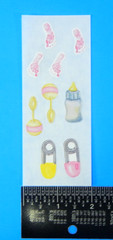 Baby Girl Rattles Footprints Creative Memories Sticker Sheet
