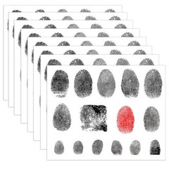 120PCS Fingerprint Stickers for Halloween,Fingerprint Labels Black