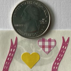 PINK HEARTS & RIBBON ￼Stickers (6pc)Creative Memories•Girl •Valentine•Female ￼