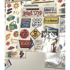 Scrapbooking Sticker Lot Summer Beach Vacation Picnic Travel Car Planes Die Cuts