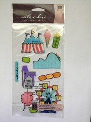 NEW Sticko Stickers Summer Amusement RARE Scrapbook 10 Photo Safe EK Success RAR