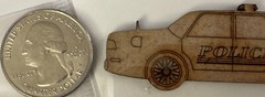 POLICE CAR CHIPBOARD 3”x 3/4”Unpainted•Cops•Siren•Fast •Pullover•Crime fighter•