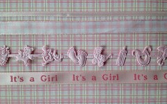 Lot Baby Girl pink Ribbon babies Announcements Scrapbook girls shower Favors