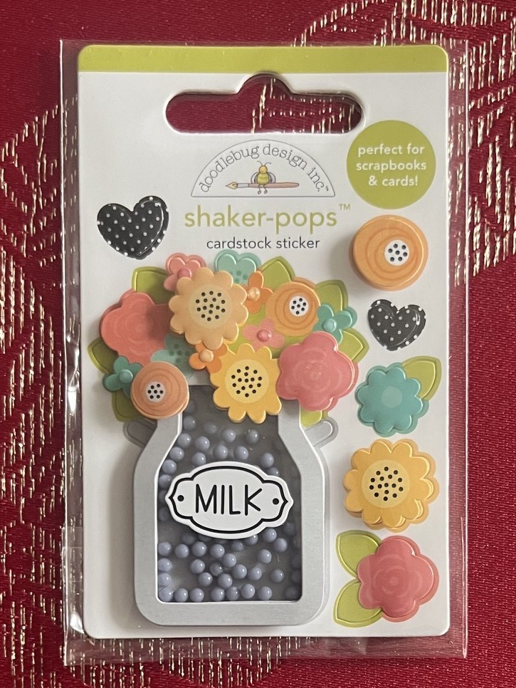YOU CHOOSE – FLOWERS IN JARS VASES BOUQUET SHAKER-POPS 3D STICKERS – DOODLEBUG
