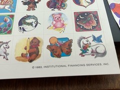 Vintage 1983 Institutional Financing Services Stickers Sheet Academic – Aged +