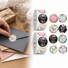 1000Pcs 1 inch Floral Thank You Stickers Envelope Gift Packaging Decor Labels