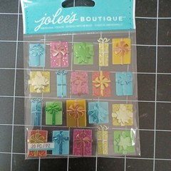 SCRAPBOOK STICKER Foil gift packages box bow ribbon birthday party Christmas Wed