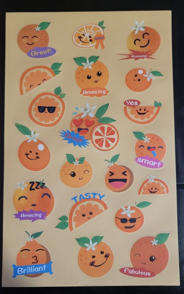 scratch and sniff stickers NEW sheet HORIECHALY Orange