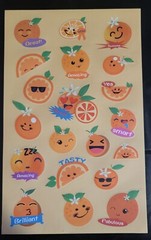 scratch and sniff stickers NEW sheet HORIECHALY Orange