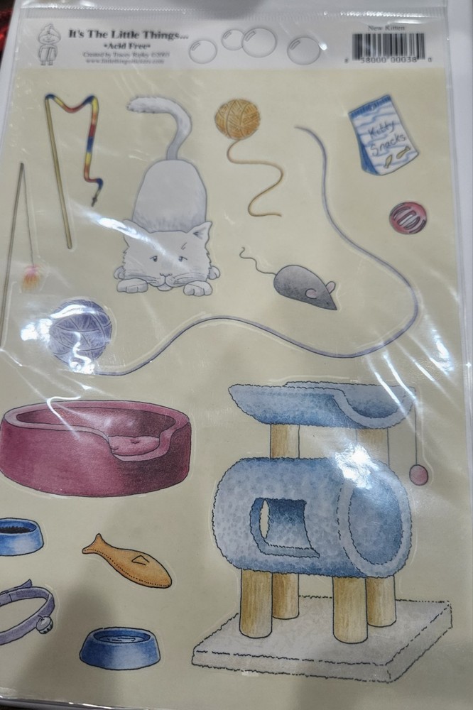 It’s the little things stickers NEW KITTEN toys bed scratching post yarn mouse..