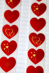 25 RED Design Heart STICKERS ~ Approx 1″ Size