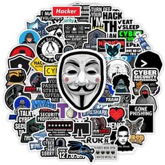 Cybersecurity & Hacker-Themed Waterproof Vinyl Stickers for Tech, Coding, etc