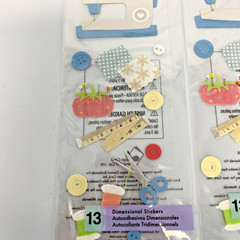Vintage Retired Jolee’s Stickers- Sewing Theme- New Old Stock x 2