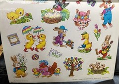 Vintage 1985 Scholastic Easter Holiday Stickers 1 Sheet. Bunny’s Eggs 16×11