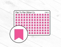 2340-2~~Dark Pink Mini Flags Planner Stickers.