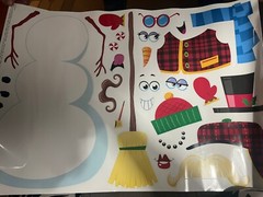 VTG. HALLMARK MOVABLE STICKER DECORATION “BUILD YOUR OWN SNOWMAN” 17”X24”~NEW