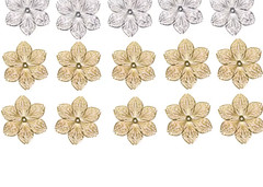 CraftbuddyUS 10pc 43mm Gold Filigree Metal Embelishmnt Flower WeddingCraft